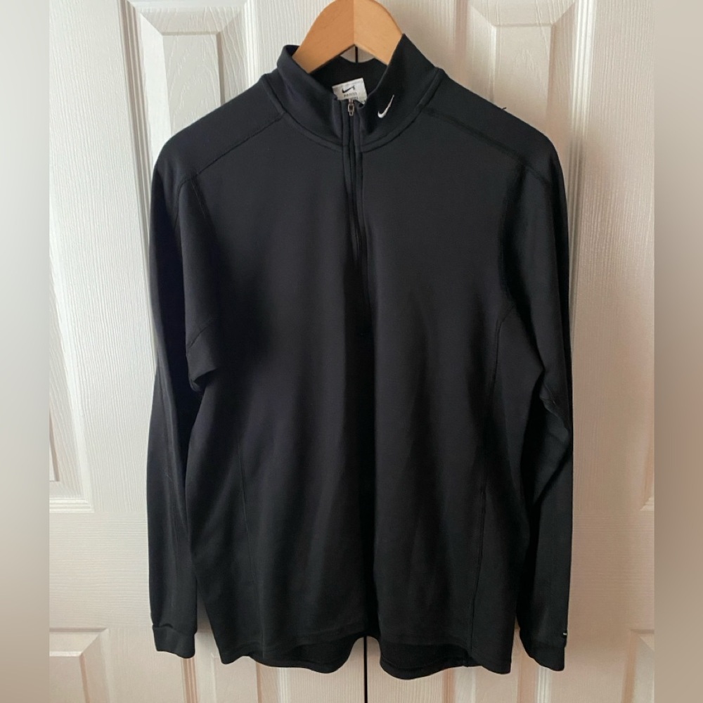 VINTAGE Made in USA NIKE Black Quarter Zip Performance Pull Over SZ XL (16-18)